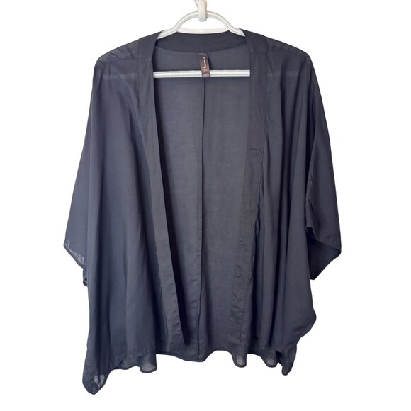 Jess black sheer kimono-style top size M - Picture 2 of 4
